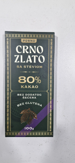 SVP ČOKOLADA STEVIA 80% 100G