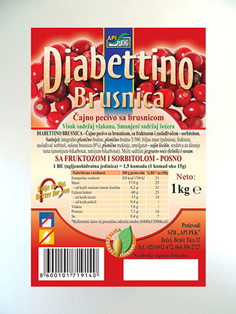 DIABETINO BRUSNICA 1 KG