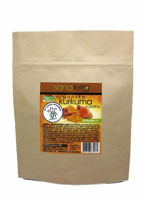 ORGANSKA KURKUMA PRAH 125g SANATERRA