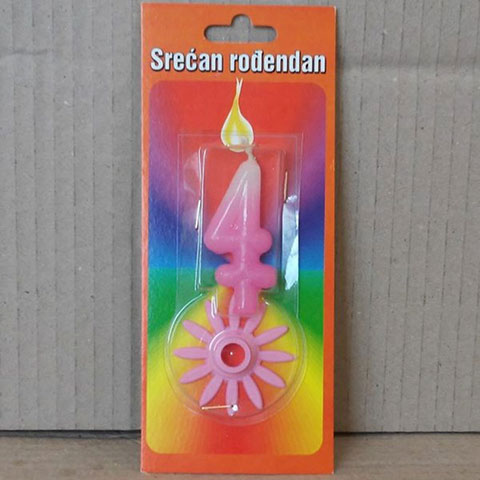 SVECICA RODJENDANSKA 4 ROZE