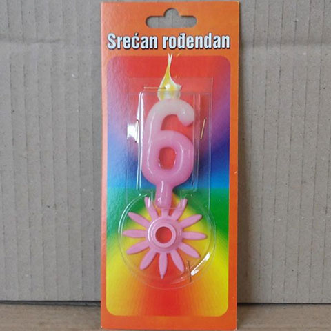 SVECICA RODJENDANSKA 6 ROZE