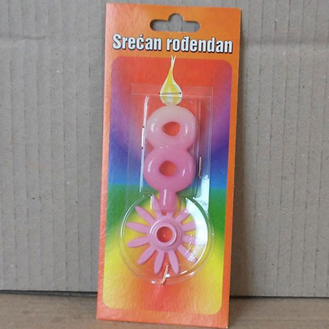 SVECICA RODJENDANSKA 8 ROZE