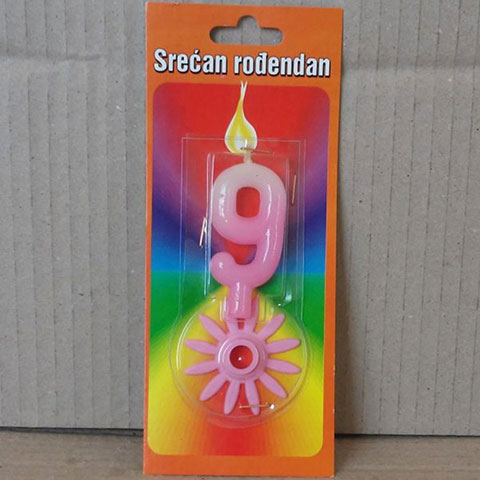 SVECICA RODJENDANSKA 9 ROZE