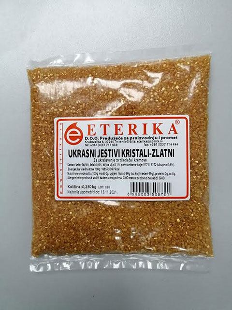 UKRASNI JESTIVI  KRISTALI ZLATNI 250gr. ETERIKA
